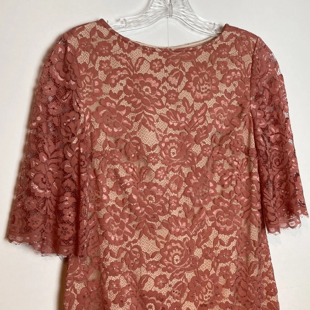 Anthropologie BHLDN Hitherto Pink Lace Overlay Dress Size 2 - Picture 4 of 13